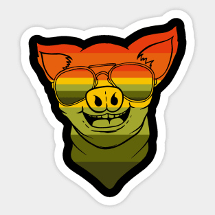 Vintage Pig Bandana Sticker